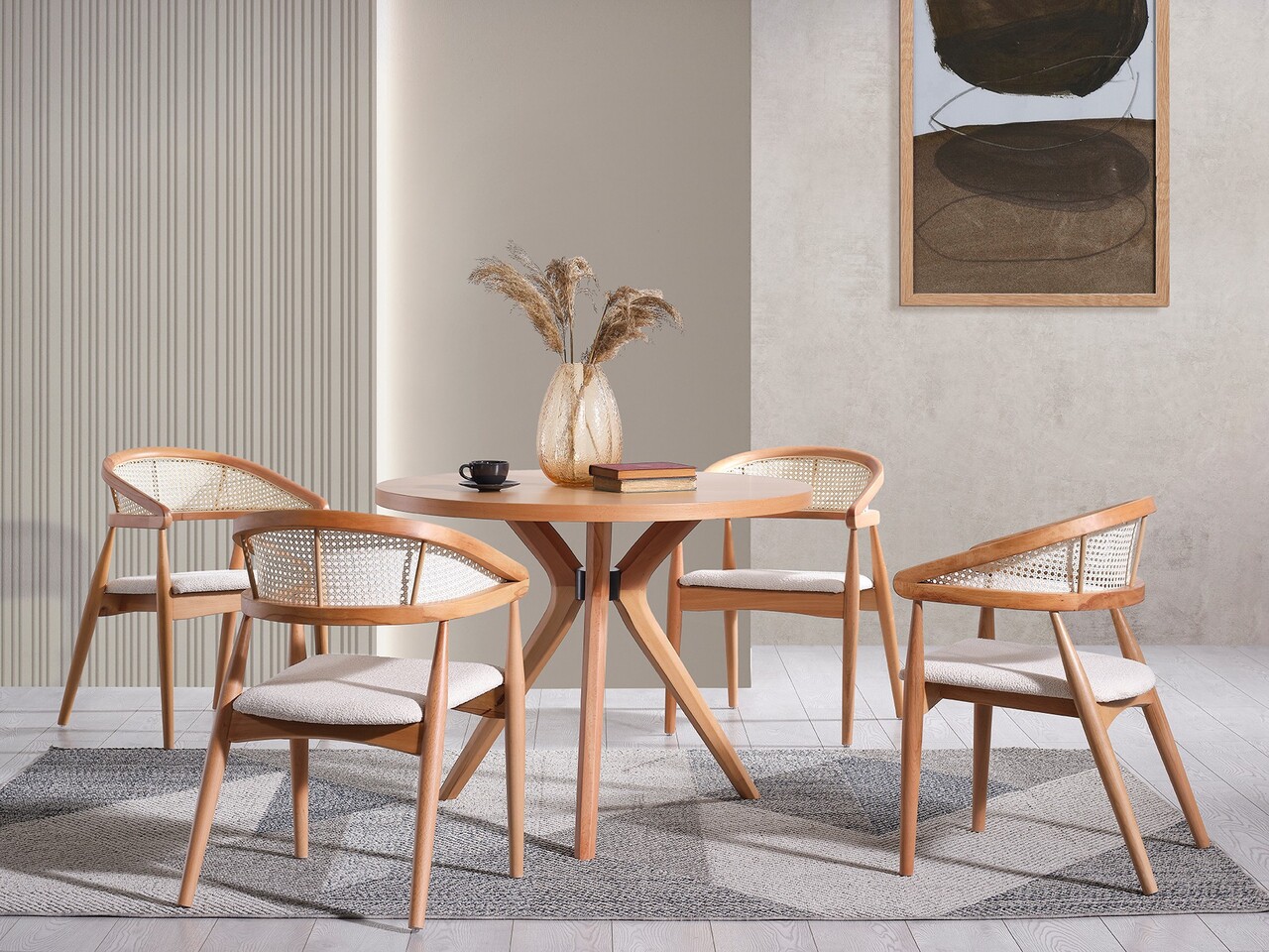 Masa, Hanah Home, Vegas, 100x75x100 cm, Natural - imagine 4